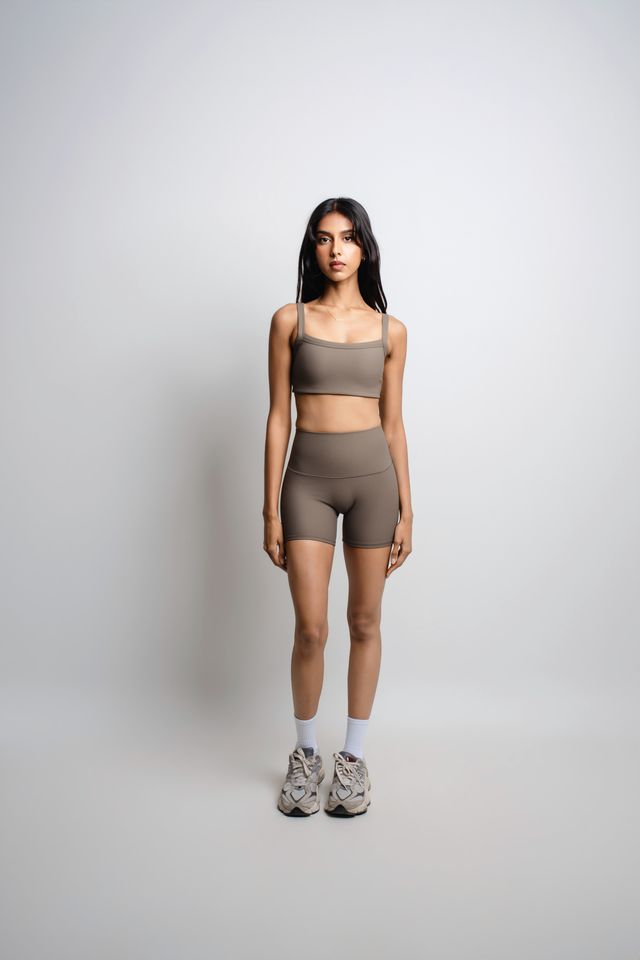 Women active ribbed bra-short