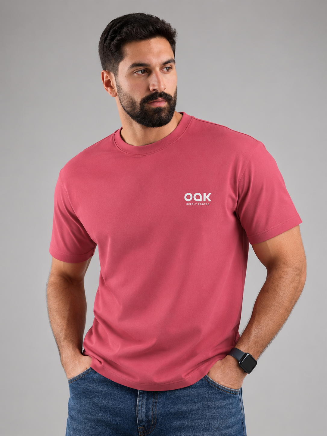 Oak comfort Tshirt- Unisex washed pink